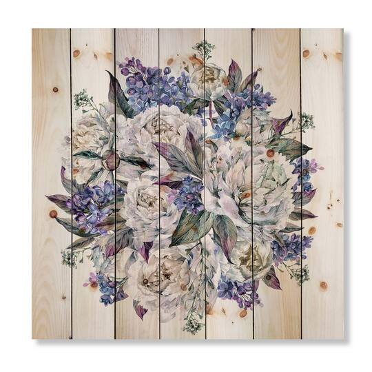 Designart - Bouquet Peonies In White and Blue